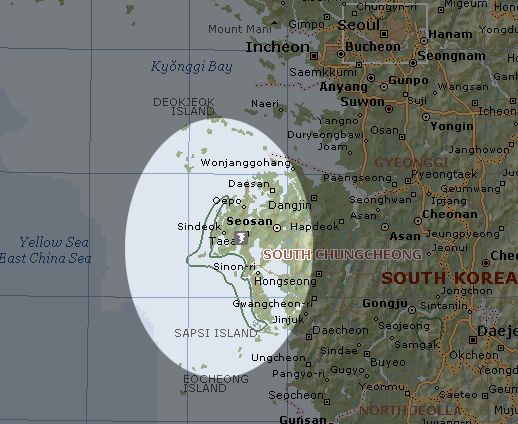 Korea oil spill hebie spirit Satellite map